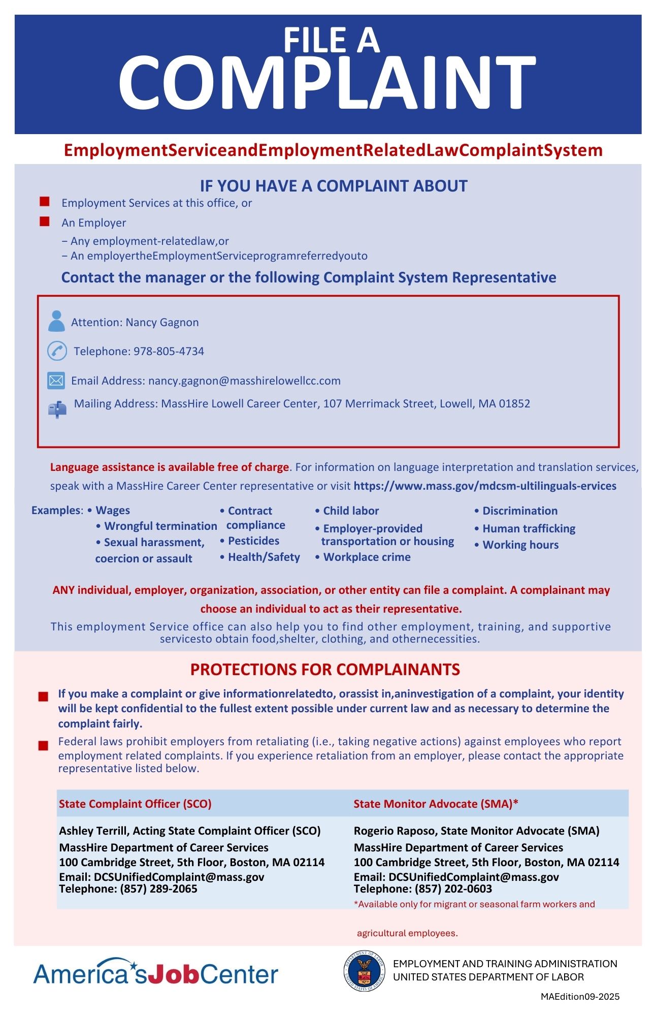 File a Complaint Poster