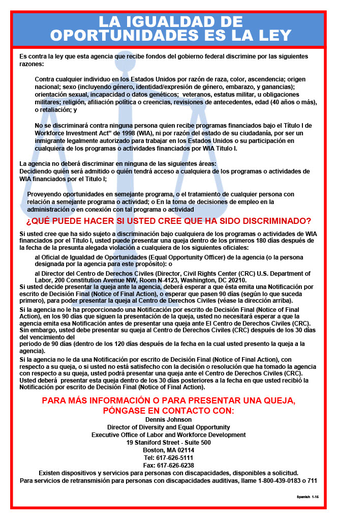 Equal Opportunity Spanish