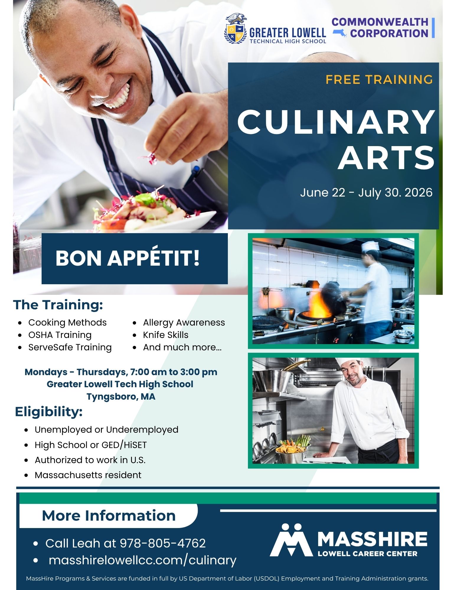 Flyer for Culinary Program